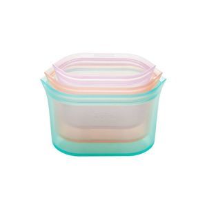 Set of 3  Multi-Color Ziptop Reusable Storage Bags